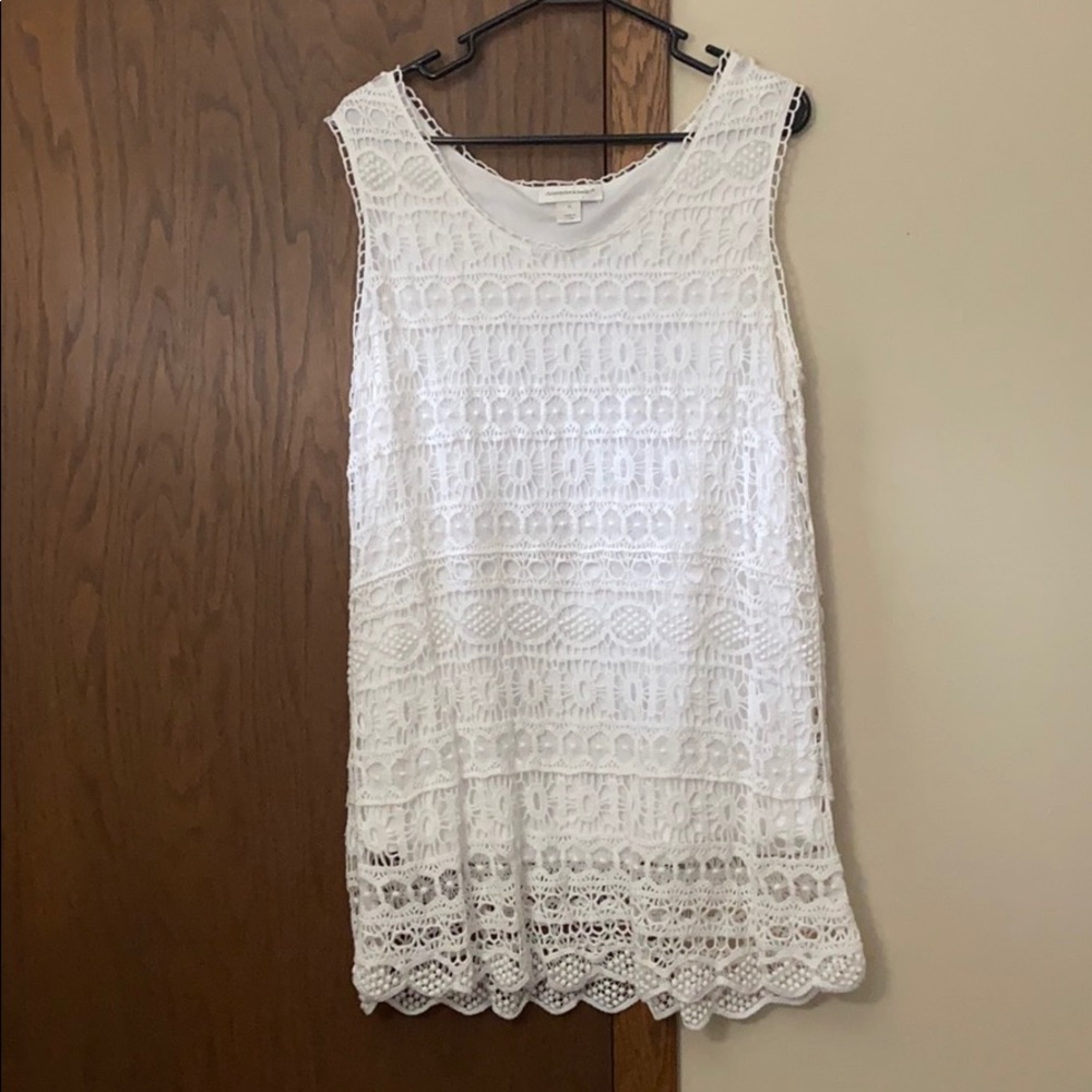 White lace long tank
